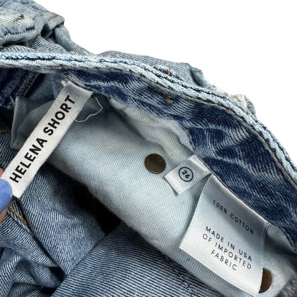 GRLFRND Helena High Rise Denim Cut Off Shorts Women's Size 26 Very Distressed - Picture 3 of 6